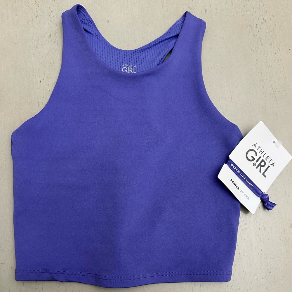 Athleta Girl Vibrant Purple Long Distance Bra Tank Top - new with tags- med 8/10